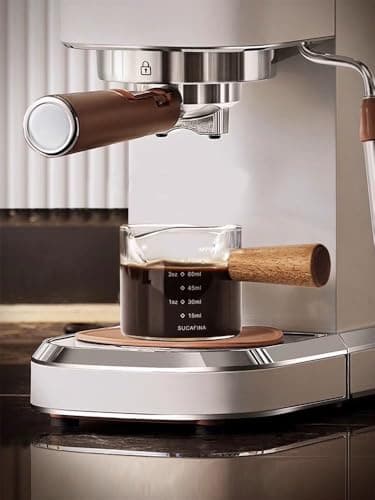 Espresso Shot Glass Set with Wood Handle and Dual Scale, 3.5 OZ