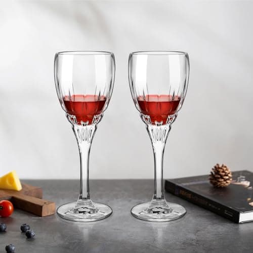 Avant-Garde Red Wine Glasses Set, 6 Pieces, 12 oz, Crystal Elegant