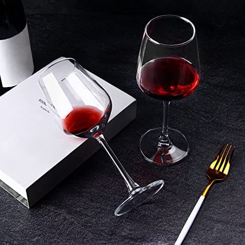 Durable Red & White Wine Glasses Set of 8, 12 oz for Weddings & Parties