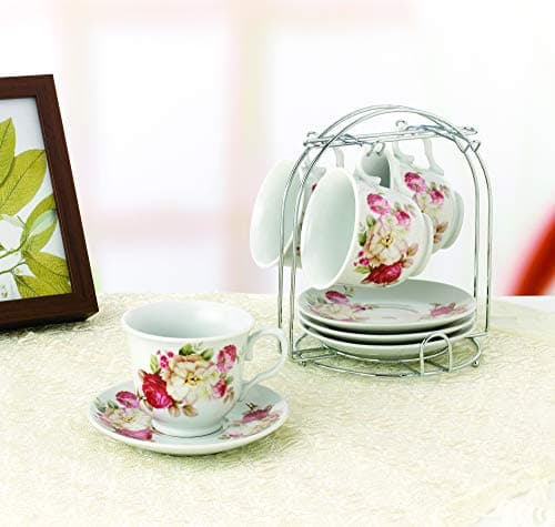 Lorren Home Trends Cups and Saucers, Red