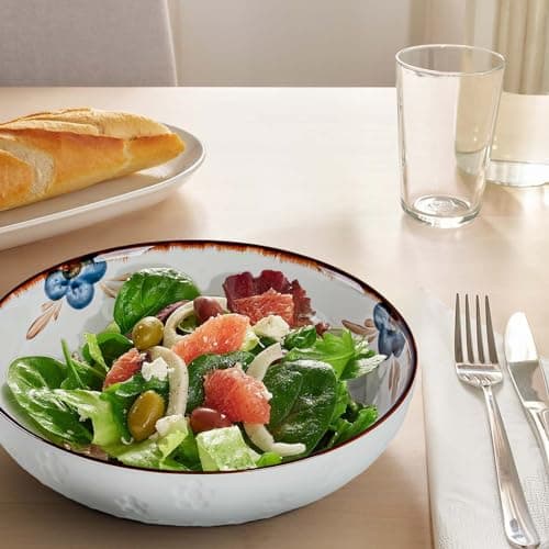 Qinlang 55 OZ Salad & Soup Bowls Set - Microwave Safe, Large Kitchen Serveware