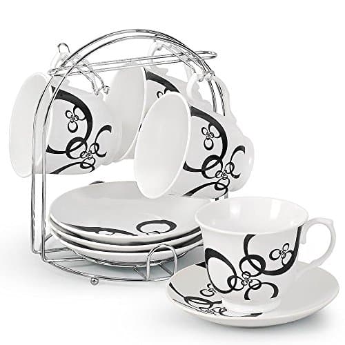 Lorren Home Trends 5-Piece Tea/Coffee Set, Black