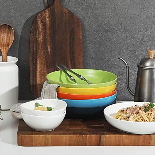 Sweejar Multi-Color Ceramic Pasta Bowls Set, 23 oz (Set of 6)