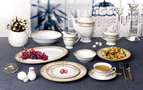 Lorren Home Trends 57 Piece 'Chloe' Bone China Dinnerware Set (Service for 8)