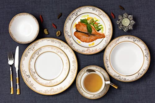 Lorren Home Trends 57 Piece 'Chloe' Bone China Dinnerware Set (Service for 8)