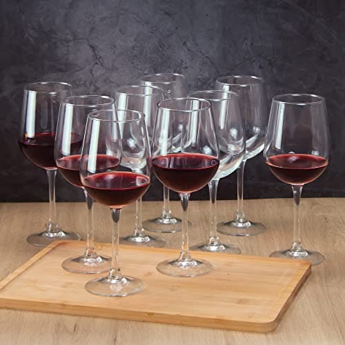 Elegant Red Wine Glasses Set of 8, 15 oz, Durable & Stylish for Special Occasions