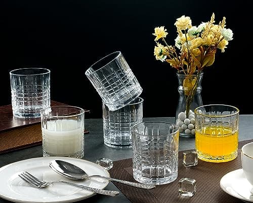 Lorren Home Trends 11 oz Double Old Fashion Drinking Glasses, Set of 6