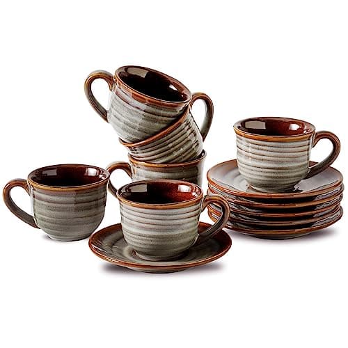 Porcelain Espresso Cups Set of 6, 4 oz - Navy Blue — Grey Brown