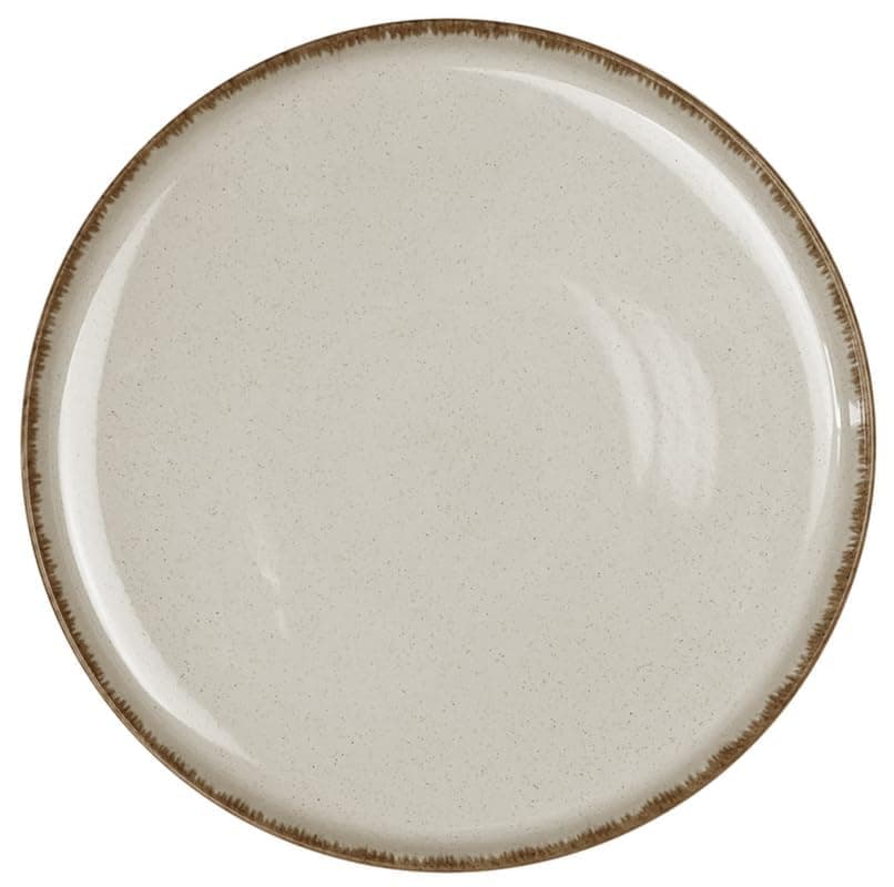 Modern Beige and Blue 32-Piece Stoneware Dinnerware Set - Scratch Resistant & Dishwasher Safe — rustic / beige