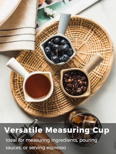 Ceramic Espresso Cups with Dual Measurement Scale, 3 Oz/90 Ml, Blue