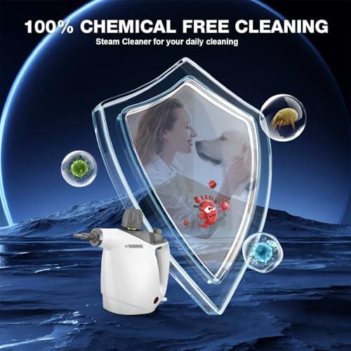 Multipurpose Steam Cleaner with 16 PCS Accessory, 16oz Capacity, Safety Lock, White