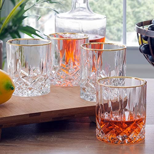 Elegant Gold Crystal Glassware Set for Adults