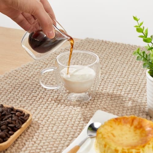 Espresso Shot Cups Set - 2-Pack, Double Wall, 2.7oz, Clear Glass Gift Set