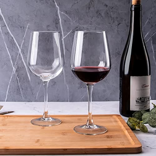 Shock Resistant Tempered Wine Glasses, Dishwasher Safe, Set of 12, 12 oz for Restaurants, Bars, Home