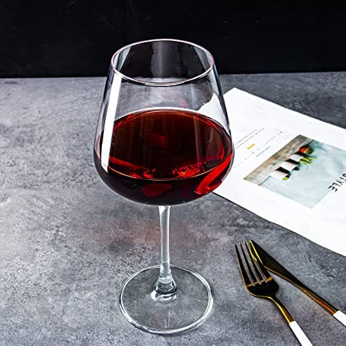 Large Burgundy Wine Glasses Set of 6, 20 oz, Perfect for Wine Tasting, Dinner Parties, Weddings, Birthdays