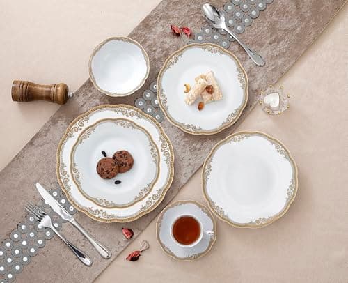 Lorren Home Trends Catherine Gold Porcelain Dinnerware Set for Elegant Dinnertime Gatherings
| Lorren Home Trends Catherine 24 Piece Gold Porcelain Dinnerware Set for Casual & Formal Occasions
| Lorren Home Trends Catherine 24 Piece Gold Porcelain D