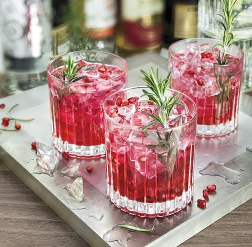 6-Piece Set of Clear 12 oz Double Old Fashion Glasses by Lorren Home Trends