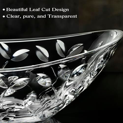 Lorren Home Trends Laurus 13.5" Crystal Oval Kitchen Bowl