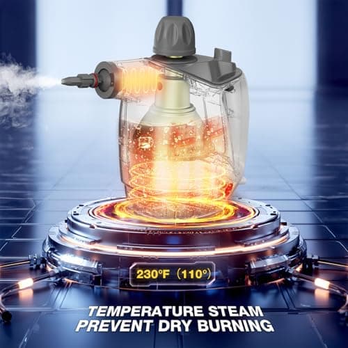 Multipurpose Steam Cleaner with 16 PCS Accessory, 16oz Capacity, Safety Lock, White