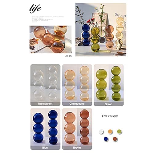 Green Glass Vase Decor for Living Room & Bedroom - Home Accessories