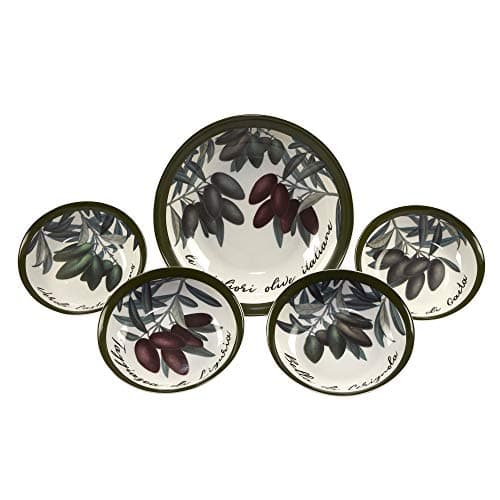 Certified International Olive d'Italia 5pc Pasta Set, Gray