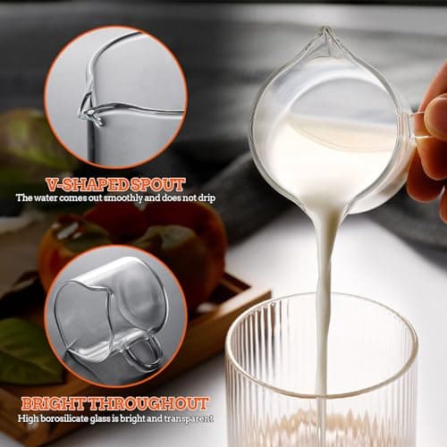 2-Piece 4 OZ Glass Espresso Cups with Double Spouts Espresso Bar Accessories