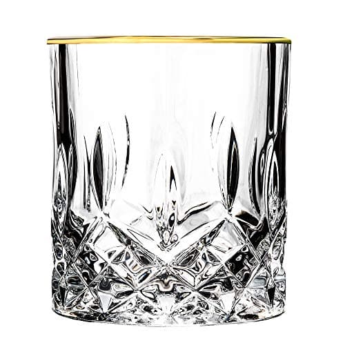 Elegant Gold Crystal Glassware Set for Adults