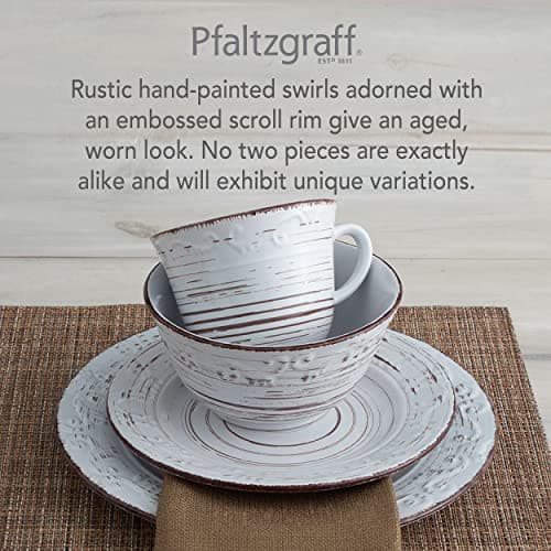 Pfaltzgraff Trellis White 16-Piece Dinnerware Set for 4