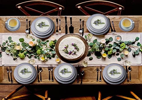 Lorren Home Trends Sapphire 57-Piece Dinnerware Set - Service for 8 - Multicolor