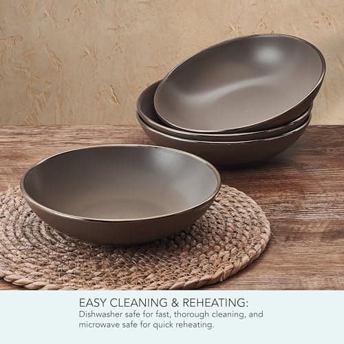 Pfaltzgraff Hadlee 7.7" Pasta Bowl Set of 4 - Stoneware Grey