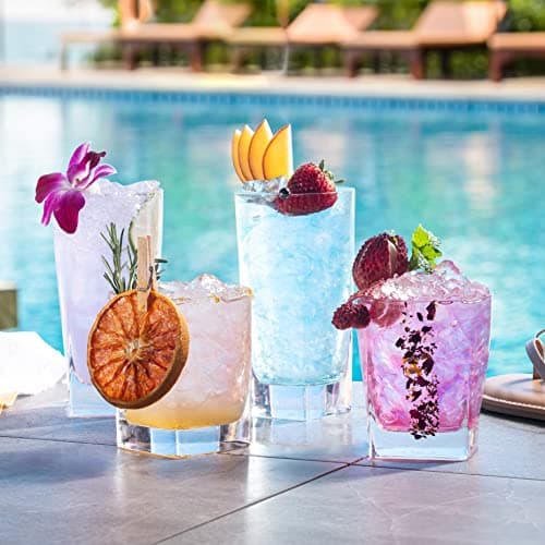 Collins Everyday Drinking Glass Set - 16 Pieces Highball & Old Fashioned for Cocktails & More