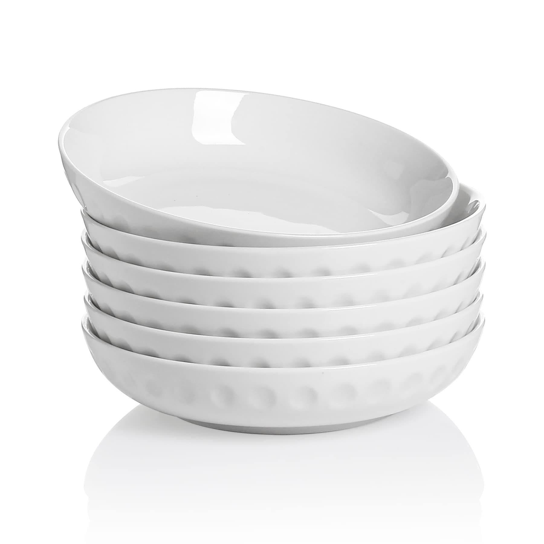 Onniyor 32 Ounce Microwave & Dishwasher Safe Pasta Bowl Set, White