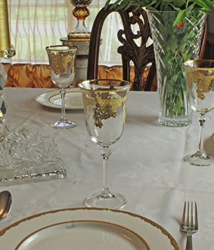 Gold Crystal Red Wine Goblets Set of 4 - Made in Italy (Pack 1)