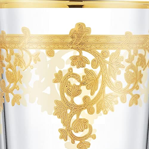 4-Piece Set of 24K Gold Crystal High Ball Tumblers - Made in Italy