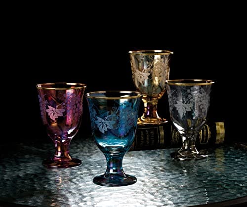 Lorren Home Trends Sangria Gold Finest Glassware for Special Events
