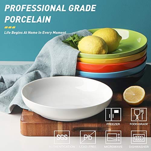 Sweejar Multi-Color Ceramic Pasta Bowls Set, 23 oz (Set of 6)