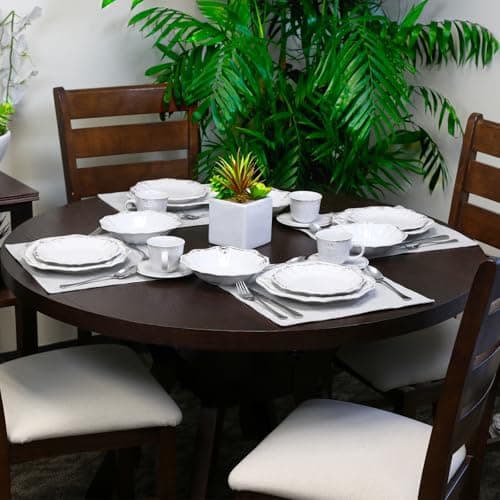 Elegant 20-Piece White Stoneware Dinnerware Set