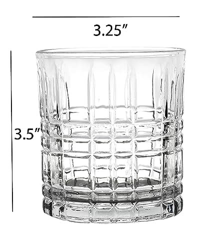 Lorren Home Trends 11 oz Double Old Fashion Drinking Glasses, Set of 6