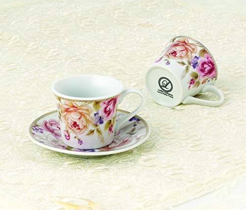 Lorren Home Trends Pink Cups and Saucers