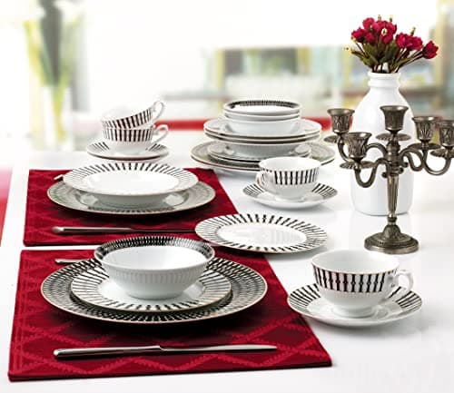 24-Piece Fine China Dinnerware Set, Service for 4 by Lorren Home Trends