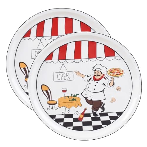 Lorren Home Trends Chef Design 2 Piece 12" Pizza Serving Platters