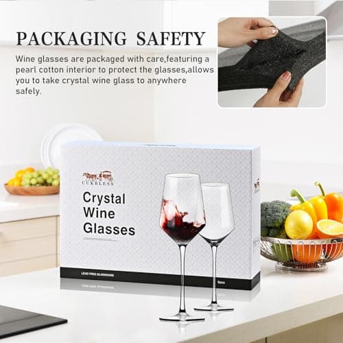 CUBLESS Long Stem Red Wine Glasses Set of 6, 20 oz