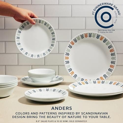 Corelle Anders Vitrelle 18 Piece Glass Dinnerware Set for 6