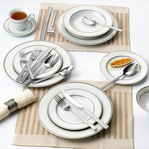 Lorren Home 20 Piece Stainless Steel Flatware Set, Dishwasher Safe, Servings 4