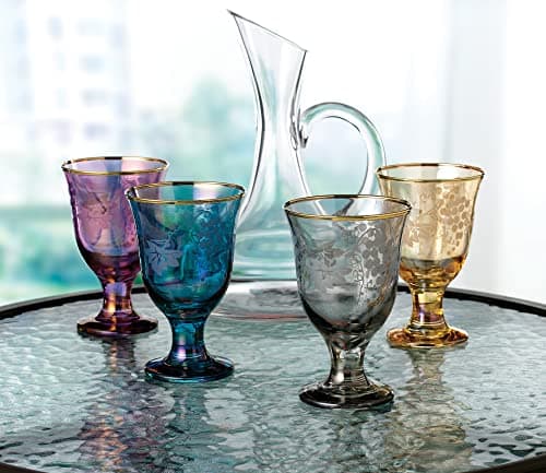Lorren Home Trends Sangria Gold Finest Glassware for Special Events