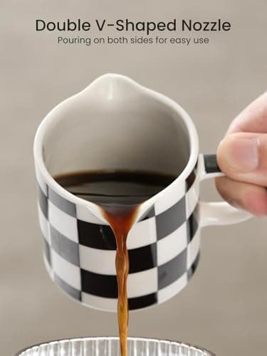 Ceramic Espresso Cups, 5 oz Double Spouts, Perfect for Espresso Machines