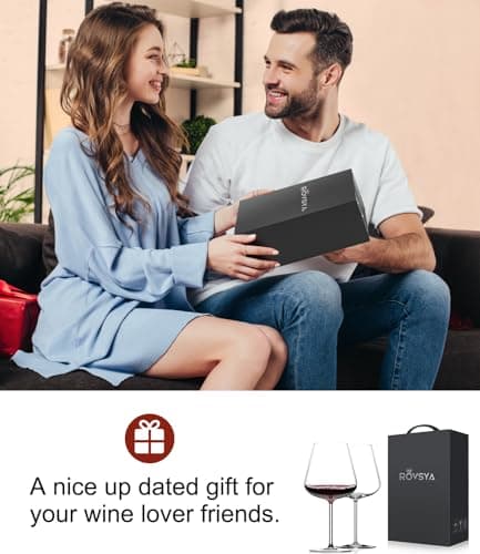 OJA Large Red Wine Glasses, Hand Blown Crystal, Gift Packaging