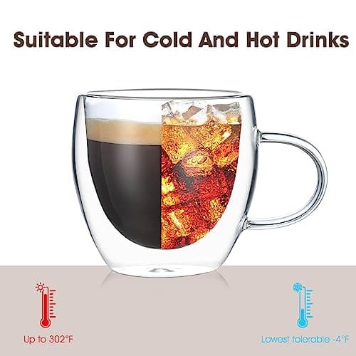 Set of 4 Double Wall 5oz Espresso Cups in Gift Box