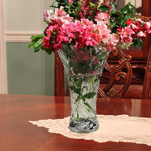 Lorren Home Trends Crystal Laurus Vase 11" Made in Italy