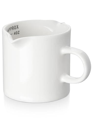 Ceramic Espresso Cups, 5 oz Double Spouts, Perfect for Espresso Machines — White